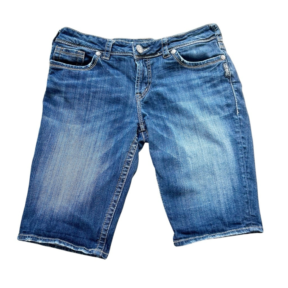Silver Jeans Bermuda Shorts Size 30 Blue Denim Thick Stitching Spring Summer